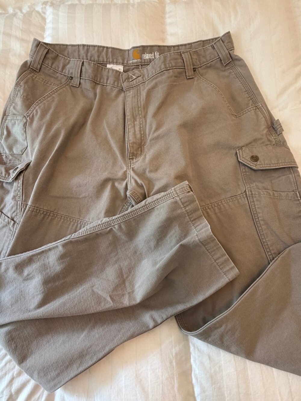 Carhartt canvas cargo pants, tan, 42 x 32